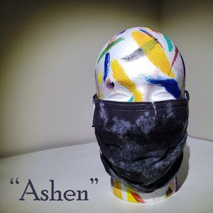 Hand-dyed 100% Cotton Pleated Face Covering - "Ashen"